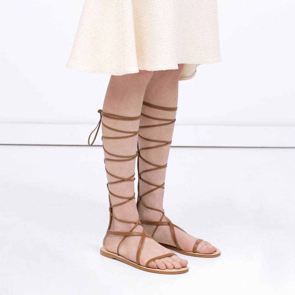 ZARA-tall Leather gladiator sandals